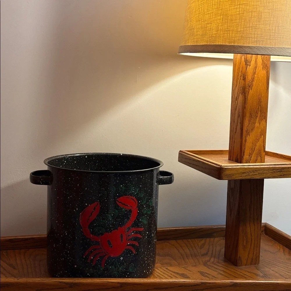 Vintage Enamel Extra Large Crab Boiling Pot Seafood Boil or Canning / Stock Pot